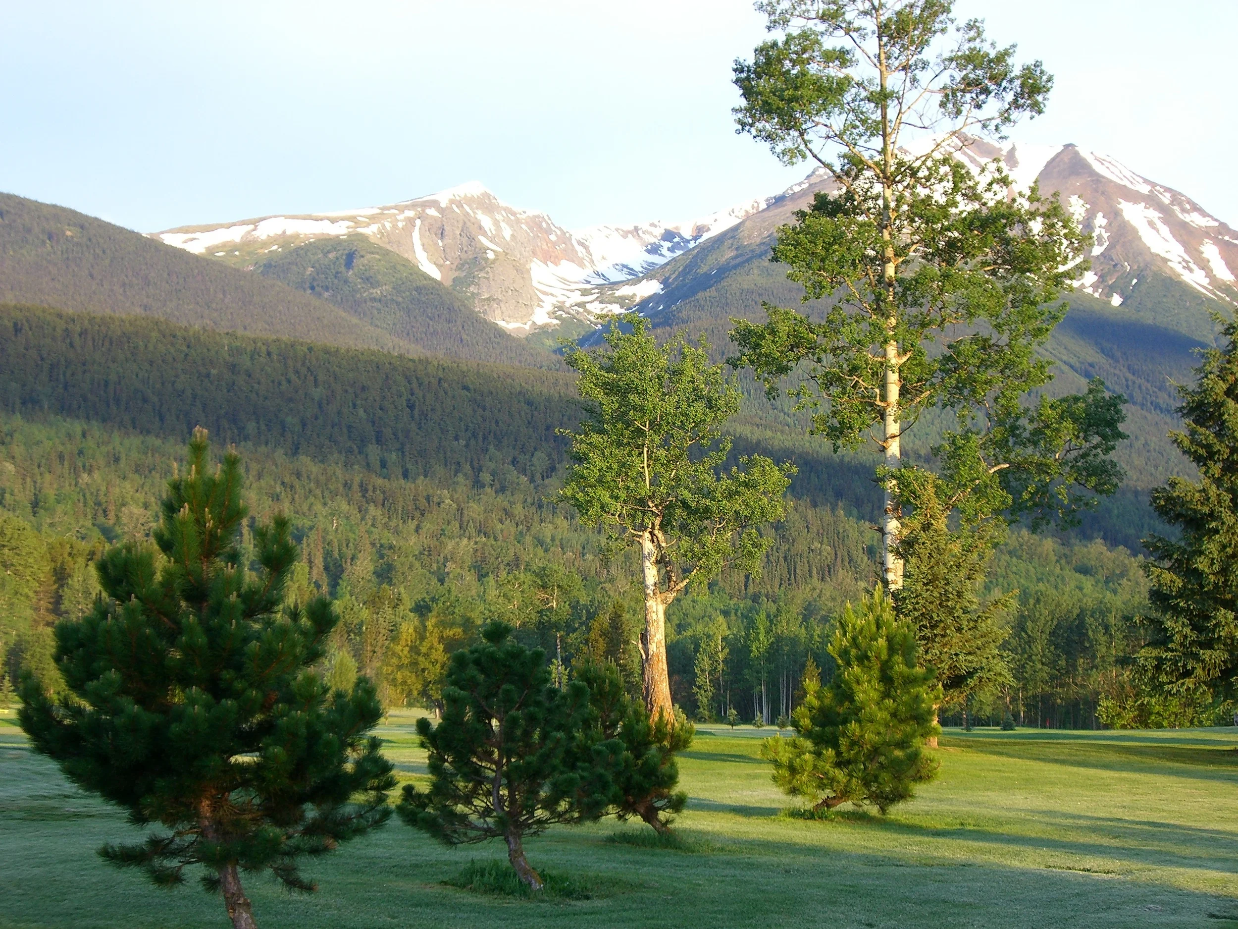 View of Hudson Bay Mountain from the golf course in Smithers, BC
